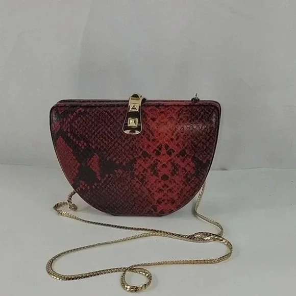 Rebecca Minkoff Red Leather Snakeskin Purse - Picture 9 of 13